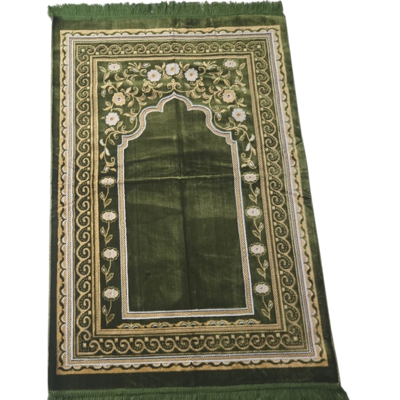 Green Floral Prayer Rug - Picture 1 of 7